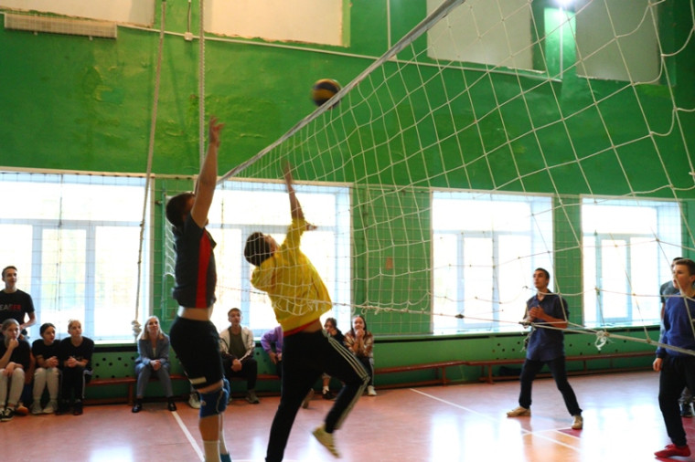 Школьные соревнования по волейболу.
